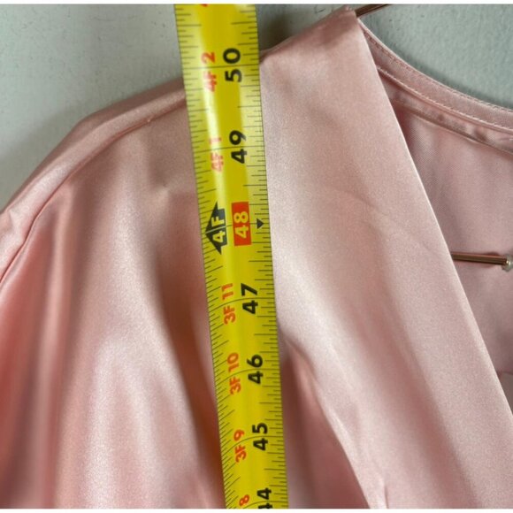 ZARA Womens Pink Satin Midi Dress Flutter Sleeve V-Neck Bloggers Favorite Size S - Picture 9 of 12